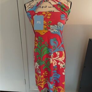 Colorful Floral Halter Dress